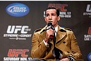 MONTREAL, CANADA - NOVEMBER 16: Rory MacDonald interacts with fans during a Q&A session before the official UFC 154 weigh in at New City Gas on November 16, 2012 in Montreal, Quebec, Canada. (Photo by Josh Hedges/Zuffa LLC/Zuffa LLC via Getty Images)