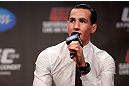 MONTREAL, CANADA - NOVEMBER 16: Rory MacDonald interacts with fans during a Q&A session before the official UFC 154 weigh in at New City Gas on November 16, 2012 in Montreal, Quebec, Canada. (Photo by Josh Hedges/Zuffa LLC/Zuffa LLC via Getty Images)