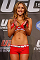 MONTREAL, CANADA - NOVEMBER 16:  UFC Octagon Girl Brittney Palmer stands on stage during the official UFC 154 weigh in at New City Gas on November 16, 2012 in Montreal, Quebec, Canada.  (Photo by Josh Hedges/Zuffa LLC/Zuffa LLC via Getty Images)