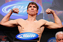 MONTREAL, CANADA - NOVEMBER 16:  Darren Elkins weighs in during the official UFC 154 weigh in at New City Gas on November 16, 2012 in Montreal, Quebec, Canada.  (Photo by Josh Hedges/Zuffa LLC/Zuffa LLC via Getty Images)