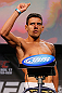 MONTREAL, CANADA - NOVEMBER 16:  Rafael dos Anjos weighs in during the official UFC 154 weigh in at New City Gas on November 16, 2012 in Montreal, Quebec, Canada.  (Photo by Josh Hedges/Zuffa LLC/Zuffa LLC via Getty Images)