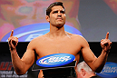 MONTREAL, CANADA - NOVEMBER 16:  Patrick Cote weighs in during the official UFC 154 weigh in at New City Gas on November 16, 2012 in Montreal, Quebec, Canada.  (Photo by Josh Hedges/Zuffa LLC/Zuffa LLC via Getty Images)