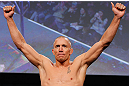 MONTREAL, CANADA - NOVEMBER 16: Georges St-Pierre weighs in during the official UFC 154 weigh in at New City Gas on November 16, 2012 in Montreal, Quebec, Canada. (Photo by Josh Hedges/Zuffa LLC/Zuffa LLC via Getty Images)