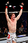 MONTREAL, QC - NOVEMBER 17:  Matthew Riddle celebrates afterfighting against John Maguire in their welterweight bout during UFC 154 on November 17, 2012  at the Bell Centre in Montreal, Canada.  (Photo by Josh Hedges/Zuffa LLC/Zuffa LLC via Getty Images)