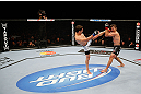 MONTREAL, QC - NOVEMBER 17:  Rodrigo Damm fights against Antonio Carvalho in their featherweight bout during UFC 154 on November 17, 2012  at the Bell Centre in Montreal, Canada.  (Photo by Josh Hedges/Zuffa LLC/Zuffa LLC via Getty Images)