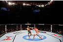 MONTREAL, QC - NOVEMBER 17:  John Makdessi (L) fights against Sam Stout in their lightweight bout during UFC 154 on November 17, 2012  at the Bell Centre in Montreal, Canada.  (Photo by Josh Hedges/Zuffa LLC/Zuffa LLC via Getty Images)