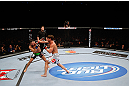 MONTREAL, QC - NOVEMBER 17:  John Makdessi (L) fights against Sam Stout in their lightweight bout during UFC 154 on November 17, 2012  at the Bell Centre in Montreal, Canada.  (Photo by Josh Hedges/Zuffa LLC/Zuffa LLC via Getty Images)