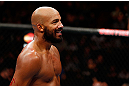 MONTREAL, QC - NOVEMBER 17:  Cyrille Diabate  celebrates after defeating Chad Griggs in their light heavyweight bout during UFC 154 on November 17, 2012  at the Bell Centre in Montreal, Canada.  (Photo by Josh Hedges/Zuffa LLC/Zuffa LLC via Getty Images)