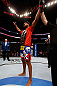 MONTREAL, QC - NOVEMBER 17:   Cyrille Diabate  celebrates after defeating Chad Griggs in their light heavyweight bout during UFC 154 on November 17, 2012  at the Bell Centre in Montreal, Canada.  (Photo by Josh Hedges/Zuffa LLC/Zuffa LLC via Getty Images)