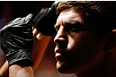 MONTREAL, QC - NOVEMBER 17:  Patrick Cote prepares to fight against Alessio Sakara in their middleweight bout during UFC 154 on November 17, 2012  at the Bell Centre in Montreal, Canada.  (Photo by Josh Hedges/Zuffa LLC/Zuffa LLC via Getty Images)