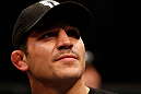 MONTREAL, QC - NOVEMBER 17:  Patrick Cote looks on after being declared the winner after the disqualification of Alessio Sakara because of punches he threw to the back of the head during their middleweight bout during UFC 154 on November 17, 2012  at the Bell Centre in Montreal, Canada. Sakara was later disqualified for the illegal punches.  (Photo by Josh Hedges/Zuffa LLC/Zuffa LLC via Getty Images)