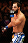 MONTREAL, QC - NOVEMBER 17:  Johny Hendricks reacts after knocking out Martin Kampmann in the first round to win their welterweight bout during UFC 154 on November 17, 2012  at the Bell Centre in Montreal, Canada.  (Photo by Josh Hedges/Zuffa LLC/Zuffa LLC via Getty Images)