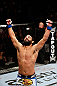 MONTREAL, QC - NOVEMBER 17:  Johny Hendricks reacts after knocking out Martin Kampmann in the first round to win their welterweight bout during UFC 154 on November 17, 2012  at the Bell Centre in Montreal, Canada.  (Photo by Josh Hedges/Zuffa LLC/Zuffa LLC via Getty Images)