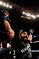 MONTREAL, QC - NOVEMBER 17:  Johny Hendricks reacts after knocking out Martin Kampmann with a left in the first round to win their welterweight bout during UFC 154 on November 17, 2012  at the Bell Centre in Montreal, Canada.  (Photo by Josh Hedges/Zuffa LLC/Zuffa LLC via Getty Images)