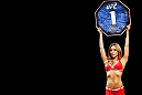 MONTREAL, QC - NOVEMBER 17:  UFC Octagon Girl Brittney Palmer introduces a round during UFC 154 on November 17, 2012  at the Bell Centre in Montreal, Canada.  (Photo by Josh Hedges/Zuffa LLC/Zuffa LLC via Getty Images)