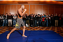 SEATTLE, WA - DECEMBER 05:  Mike Swick works out for fans and media during the UFC on FOX open workouts on December 5, 2012  at the Grand Hyatt Seattle in Seattle, Washington.  (Photo by Josh Hedges/Zuffa LLC/Zuffa LLC via Getty Images)