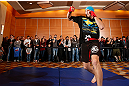 SEATTLE, WA - DECEMBER 05:  Alexander Gustafsson works out for fans and media during the UFC on FOX open workouts on December 5, 2012  at the Grand Hyatt Seattle in Seattle, Washington.  (Photo by Josh Hedges/Zuffa LLC/Zuffa LLC via Getty Images)