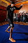 SEATTLE, WA - DECEMBER 05:  Nate Diaz works out for fans and media during the UFC on FOX open workouts on December 5, 2012  at the Grand Hyatt Seattle in Seattle, Washington.  (Photo by Josh Hedges/Zuffa LLC/Zuffa LLC via Getty Images)