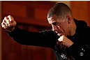 SEATTLE, WA - DECEMBER 05:  Nate Diaz works out for fans and media during the UFC on FOX open workouts on December 5, 2012  at the Grand Hyatt Seattle in Seattle, Washington.  (Photo by Josh Hedges/Zuffa LLC/Zuffa LLC via Getty Images)