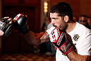 SEATTLE, WA - DECEMBER 05:  Matt Brown works out for fans and media during the UFC on FOX open workouts on December 5, 2012  at the Grand Hyatt Seattle in Seattle, Washington.  (Photo by Josh Hedges/Zuffa LLC/Zuffa LLC via Getty Images)