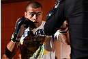 SEATTLE, WA - DECEMBER 05:  Mauricio "Shogun" Rua works out for fans and media during the UFC on FOX open workouts on December 5, 2012  at the Grand Hyatt Seattle in Seattle, Washington.  (Photo by Josh Hedges/Zuffa LLC/Zuffa LLC via Getty Images)