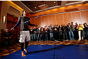 SEATTLE, WA - DECEMBER 05:  Benson Henderson works out for fans and media during the UFC on FOX open workouts on December 5, 2012  at the Grand Hyatt Seattle in Seattle, Washington.  (Photo by Josh Hedges/Zuffa LLC/Zuffa LLC via Getty Images)