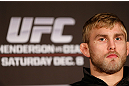 SEATTLE, WA - DECEMBER 06:  Alexander Gustafsson interacts with media during the UFC on FOX press conference on December 6, 2012 at Key Arena in Seattle, Washington.  (Photo by Josh Hedges/Zuffa LLC/Zuffa LLC via Getty Images)