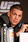 SEATTLE, WA - DECEMBER 06:  Nate Diaz interacts with media during the UFC on FOX press conference on December 6, 2012 at Key Arena in Seattle, Washington.  (Photo by Josh Hedges/Zuffa LLC/Zuffa LLC via Getty Images)