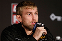 SEATTLE, WA - DECEMBER 06:  Alexander Gustafsson interacts with media during the UFC on FOX press conference on December 6, 2012 at Key Arena in Seattle, Washington.  (Photo by Josh Hedges/Zuffa LLC/Zuffa LLC via Getty Images)
