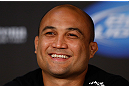 SEATTLE, WA - DECEMBER 06:  BJ Penn interacts with media during the UFC on FOX press conference on December 6, 2012  at Key Arena in Seattle, Washington.  (Photo by Josh Hedges/Zuffa LLC/Zuffa LLC via Getty Images)
