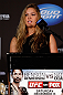 SEATTLE, WA - DECEMBER 06:  Ronda Rousey addresses the media after being presented with the UFC women's bantamweight championship during the UFC on FOX press conference on December 6, 2012 at Key Arena in Seattle, Washington.  (Photo by Josh Hedges/Zuffa LLC/Zuffa LLC via Getty Images)