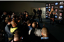 SEATTLE, WA - DECEMBER 06:  Ronda Rousey addresses the media after being presented with the UFC women's bantamweight championship during the UFC on FOX press conference on December 6, 2012 at Key Arena in Seattle, Washington.  (Photo by Josh Hedges/Zuffa LLC/Zuffa LLC via Getty Images)
