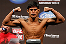 SEATTLE, WA - DECEMBER 07:  Nam Phan weighs in during the official UFC on FOX weigh in on December 7, 2012 at Key Arena in Seattle, Washington.  (Photo by Josh Hedges/Zuffa LLC/Zuffa LLC via Getty Images)