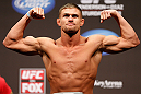 SEATTLE, WA - DECEMBER 07:  Daron Cruickshank weighs in during the official UFC on FOX weigh in on December 7, 2012 at Key Arena in Seattle, Washington.  (Photo by Josh Hedges/Zuffa LLC/Zuffa LLC via Getty Images)