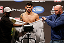 SEATTLE, WA - DECEMBER 07:  Raphael Assuncao weighs in during the official UFC on FOX weigh in on December 7, 2012 at Key Arena in Seattle, Washington.  (Photo by Josh Hedges/Zuffa LLC/Zuffa LLC via Getty Images)