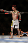 SEATTLE, WA - DECEMBER 08:  Scott Jorgensen reacts after defeating John Albert in their bantamweight bout at the UFC on FOX event on December 8, 2012  at Key Arena in Seattle, Washington.  (Photo by Josh Hedges/Zuffa LLC/Zuffa LLC via Getty Images) *** Local Caption *** Scott Jorgensen
