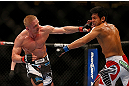SEATTLE, WA - DECEMBER 08:  (L-R) Dennis Siver punches Nam Phan during their featherweight bout at the UFC on FOX event on December 8, 2012  at Key Arena in Seattle, Washington.  (Photo by Josh Hedges/Zuffa LLC/Zuffa LLC via Getty Images) *** Local Caption *** Dennis Siver; Nam Phan