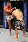 SEATTLE, WA - DECEMBER 08:  (L-R) Daron Cruickshank knees Henry Martinez  during their lightweight bout at the UFC on FOX event on December 8, 2012  at Key Arena in Seattle, Washington.  (Photo by Ezra Shaw/Zuffa LLC/Zuffa LLC via Getty Images) *** Local Caption *** Daron Cruickshank; Henry Martinez