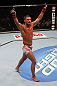 SEATTLE, WA - DECEMBER 08:  Daron Cruickshank reacts to his victory over Henry Martinez during their lightweight bout at the UFC on FOX event on December 8, 2012  at Key Arena in Seattle, Washington.  (Photo by Ezra Shaw/Zuffa LLC/Zuffa LLC via Getty Images) *** Local Caption *** Daron Cruickshank; Henry Martinez