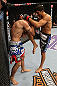 SEATTLE, WA - DECEMBER 08:  Ramsey Nijem (right) knees Joe Proctor during their lightweight bout at the UFC on FOX event on December 8, 2012  at Key Arena in Seattle, Washington.  (Photo by Ezra Shaw/Zuffa LLC/Zuffa LLC via Getty Images) *** Local Caption *** Ramsey Nijem; Joe Proctor