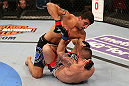 SEATTLE, WA - DECEMBER 08:  Ramsey Nijem (top) elbows Joe Proctor during their lightweight bout at the UFC on FOX event on December 8, 2012  at Key Arena in Seattle, Washington.  (Photo by Ezra Shaw/Zuffa LLC/Zuffa LLC via Getty Images) *** Local Caption *** Ramsey Nijem; Joe Proctor