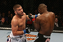 SEATTLE, WA - DECEMBER 08:  (L-R) Jeremy Stephens punches Yves Edwards during their lightweight bout at the UFC on FOX event on December 8, 2012  at Key Arena in Seattle, Washington.  (Photo by Ezra Shaw/Zuffa LLC/Zuffa LLC via Getty Images) *** Local Caption *** Yves Edwards; Jeremy Stephens