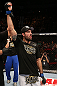 SEATTLE, WA - DECEMBER 08:  Matt Brown reacts to being declared the winner over Mike Swick after their welterweight bout at the UFC on FOX event on December 8, 2012  at Key Arena in Seattle, Washington.  (Photo by Ezra Shaw/Zuffa LLC/Zuffa LLC via Getty Images) *** Local Caption *** Mike Swick; Matt Brown