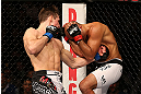 SEATTLE, WA - DECEMBER 08:  (L-R) Rory MacDonald punches BJ Penn during their welterweight bout at the UFC on FOX event on December 8, 2012  at Key Arena in Seattle, Washington.  (Photo by Ezra Shaw/Zuffa LLC/Zuffa LLC via Getty Images) *** Local Caption *** BJ Penn; Rory MacDonald