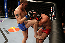 SEATTLE, WA - DECEMBER 08:  (L-R) Alexander Gustafsson knees Mauricio Rua during their light heavyweight bout at the UFC on FOX event on December 8, 2012  at Key Arena in Seattle, Washington.  (Photo by Ezra Shaw/Zuffa LLC/Zuffa LLC via Getty Images) *** Local Caption *** Mauricio Rua; Alexander Gustafsson