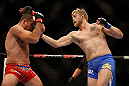 SEATTLE, WA - DECEMBER 08:  (R-L) Alexander Gustafsson punches Mauricio Rua during their light heavyweight bout at the UFC on FOX event on December 8, 2012  at Key Arena in Seattle, Washington.  (Photo by Josh Hedges/Zuffa LLC/Zuffa LLC via Getty Images) *** Local Caption *** Mauricio Rua; Alexander Gustafsson
