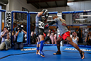 GOLD COAST, AUSTRALIA - DECEMBER 13:  Hector Lombard works out for the media during the UFC on FX open workouts on December 13, 2012 at Boonchu Gym in Gold Coast, Australia.  (Photo by Josh Hedges/Zuffa LLC/Zuffa LLC via Getty Images)