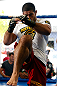 GOLD COAST, AUSTRALIA - DECEMBER 13:  Rousimar Palhares works out for the media during the UFC on FX open workouts on December 13, 2012 at Boonchu Gym in Gold Coast, Australia.  (Photo by Josh Hedges/Zuffa LLC/Zuffa LLC via Getty Images)