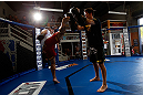 GOLD COAST, AUSTRALIA - DECEMBER 13:  Rousimar Palhares works out for the media during the UFC on FX open workouts on December 13, 2012 at Boonchu Gym in Gold Coast, Australia.  (Photo by Josh Hedges/Zuffa LLC/Zuffa LLC via Getty Images)