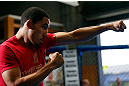 GOLD COAST, AUSTRALIA - DECEMBER 13:  Robert Whittaker works out for the media during the UFC on FX open workouts on December 13, 2012 at Boonchu Gym in Gold Coast, Australia.  (Photo by Josh Hedges/Zuffa LLC/Zuffa LLC via Getty Images)